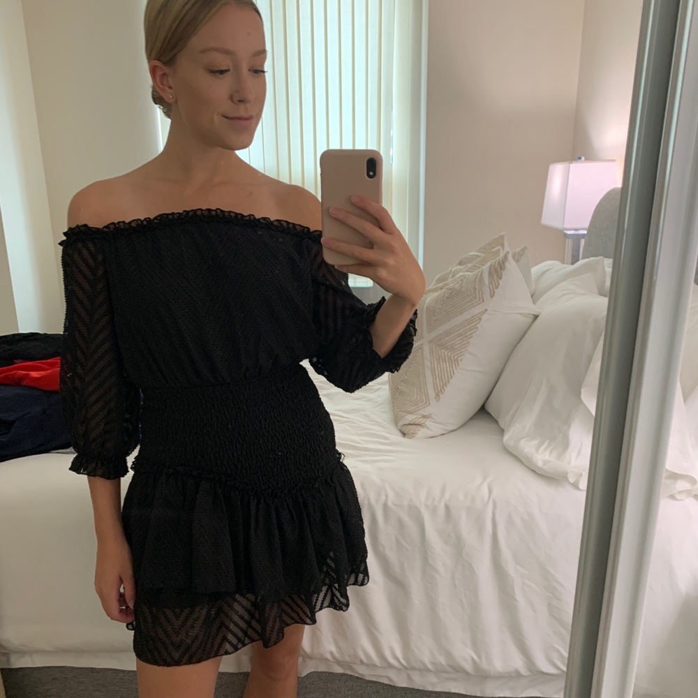 Princess polly black ruffle dress